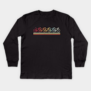 Retro Vintage Cyclist Kids Long Sleeve T-Shirt